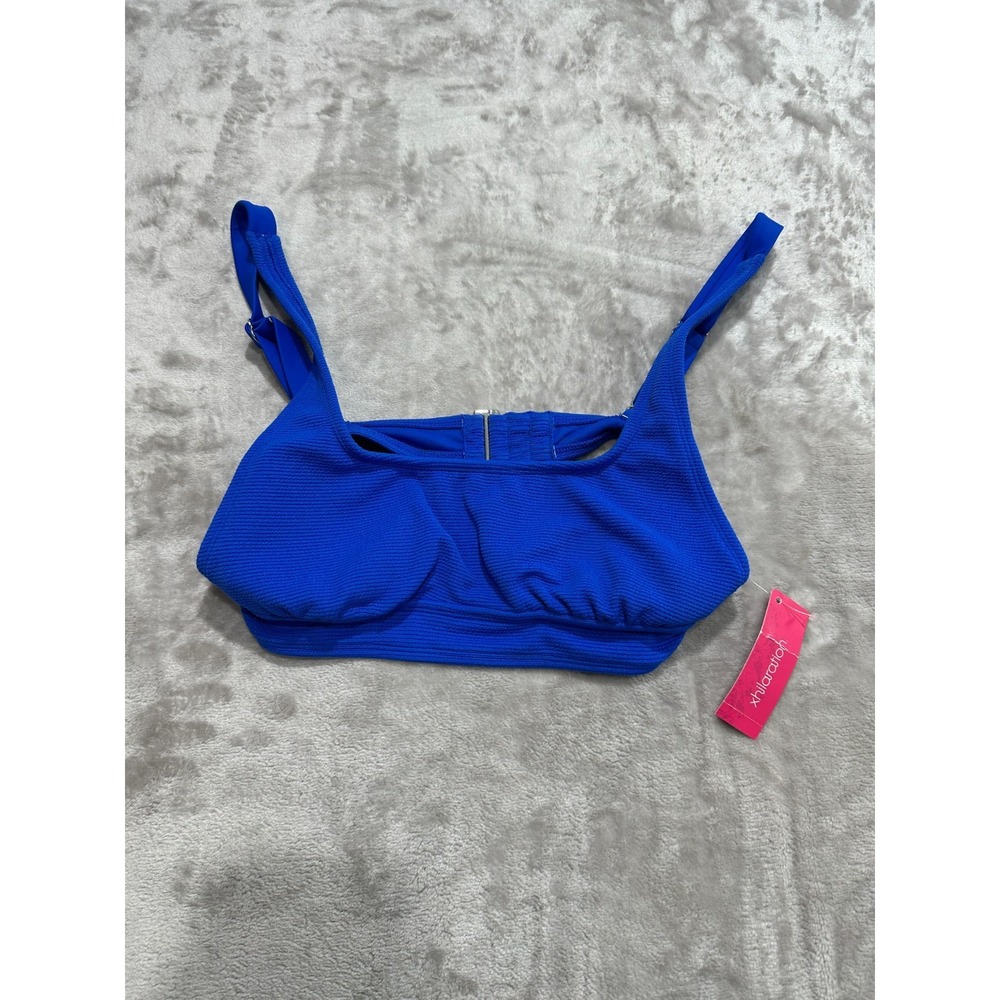 Xhilaration Bathing Suit Top Womens Size‎ Large Blue Padded Adjustable NWT